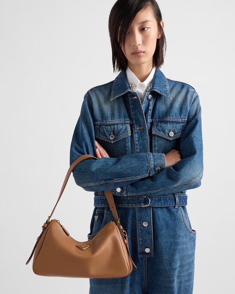 Prada Aimée medium leather shoulder bag